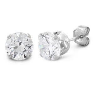 Silver Stud 6mm SWAROVSKI(R) Elements White Crystal
